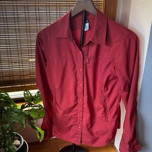 Patagonia 🧡 SZ 4 CORAL Women’s Button Down Long Sleeve Outdoor Fishing Sun